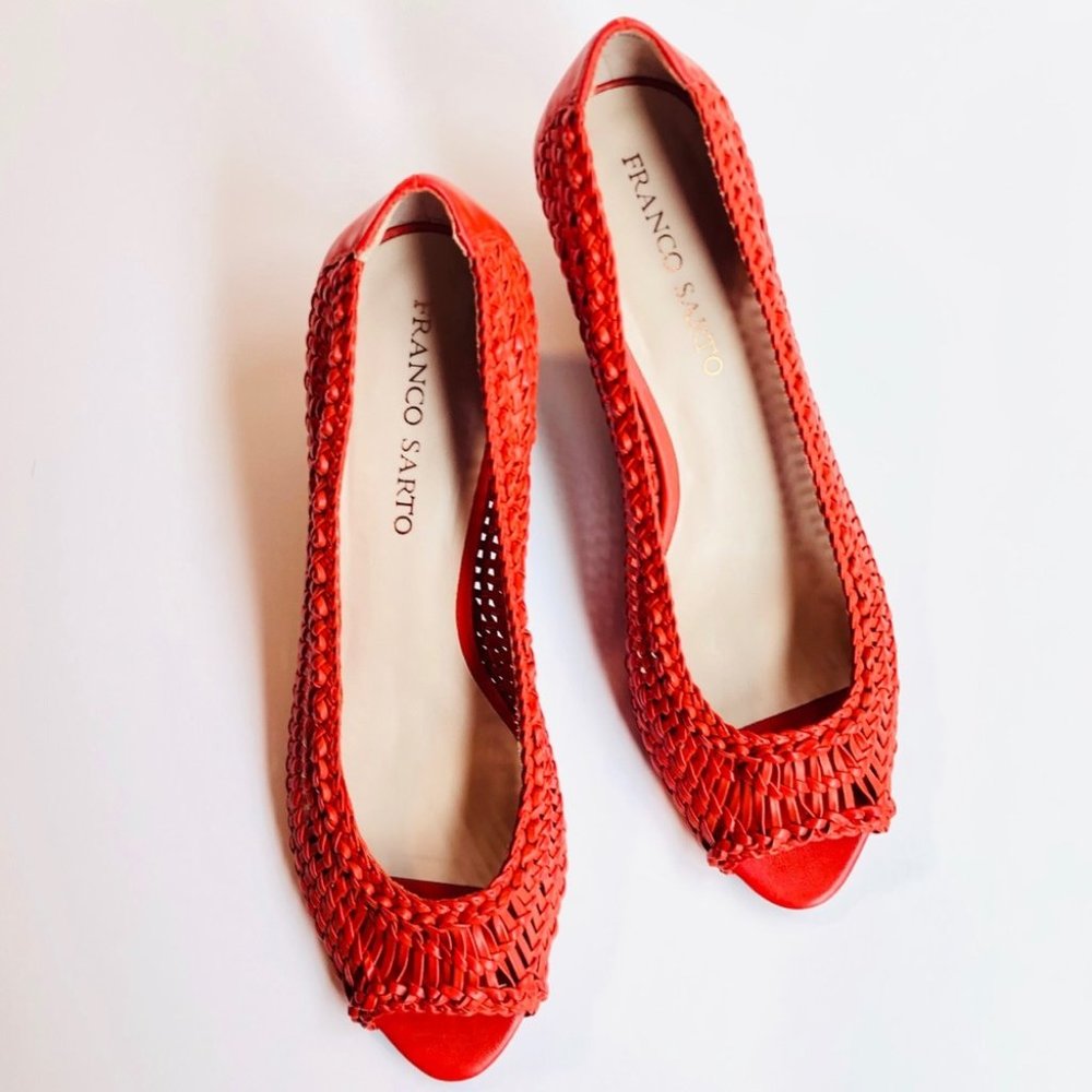 New Franco Sarto Wedge Crochet Slip On Shoes 10M - Picture 3 of 6